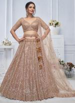 Soft Net Brown Bridal Wear Embroidery Work Lehenga Choli